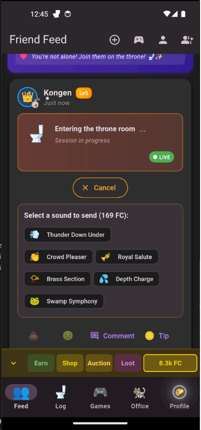 Sound trolling interface